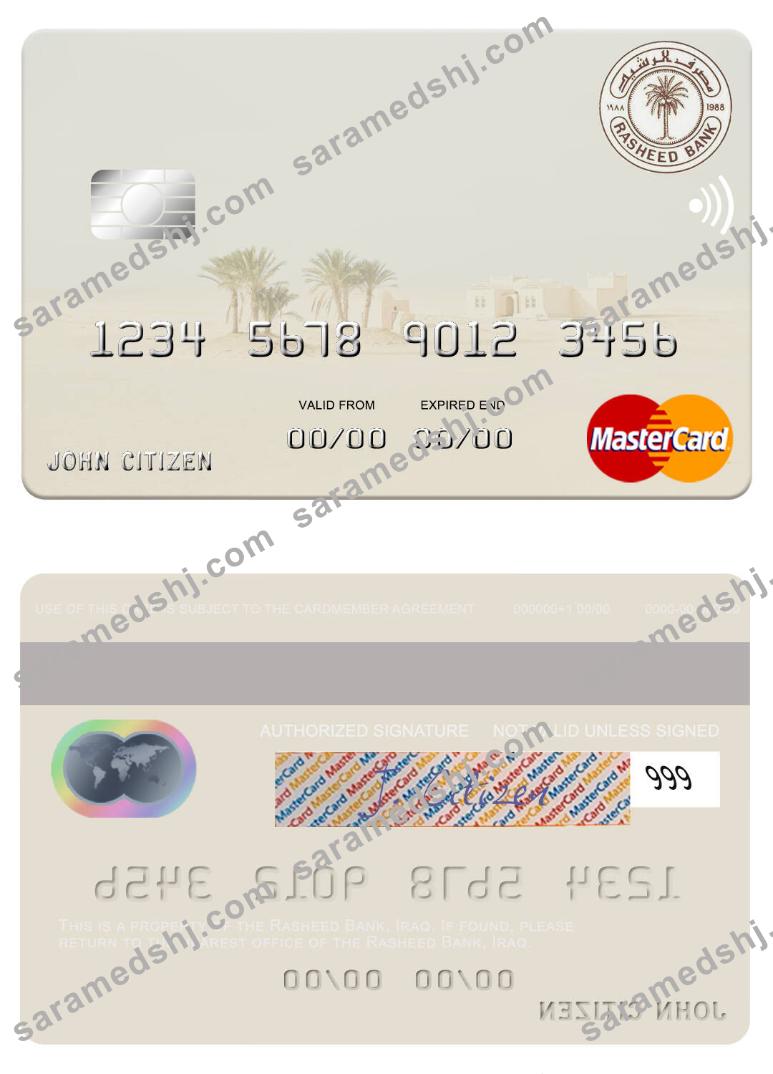 Iraq Rasheed Bank mastercard